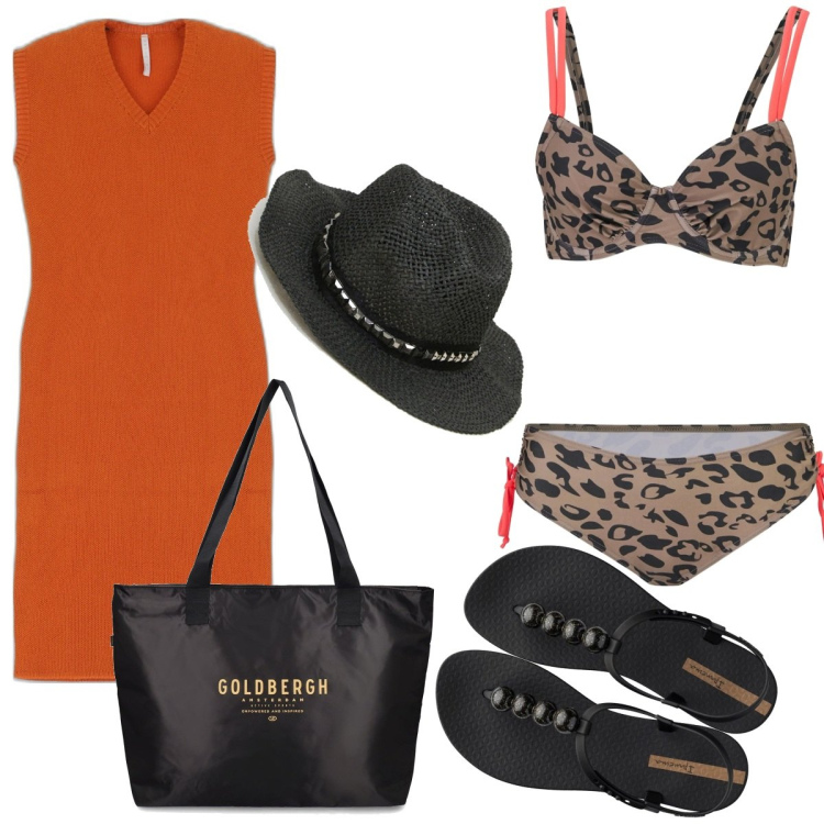 Outfit donna - Mare....Mare..... Stile Basic per Mare. Abbinamento con bikini, vestiti corti, cappelli, infradito, shopping bag.
