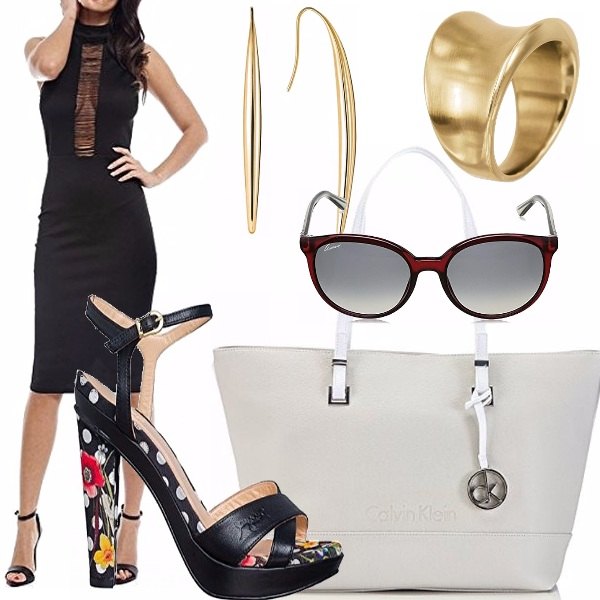 Outfit Nero e fiori