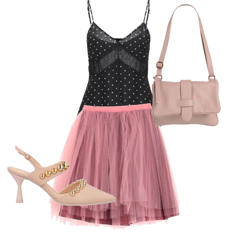 Outfit donna - Me stessa. Stile Rock per Serata fuori. Abbinamento con décolleté, gonne longuette, borse a spalla, top.