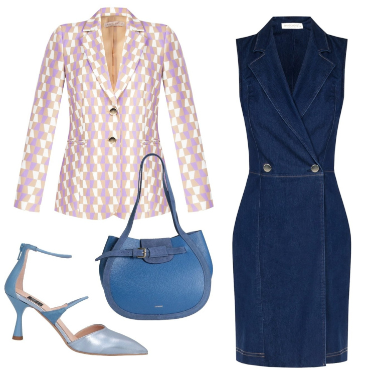 Outfit donna - Eleganza rinascimento. Stile Chic per Serata fuori. Abbinamento con décolleté, borse a spalla, vestiti a tubino, giacche.