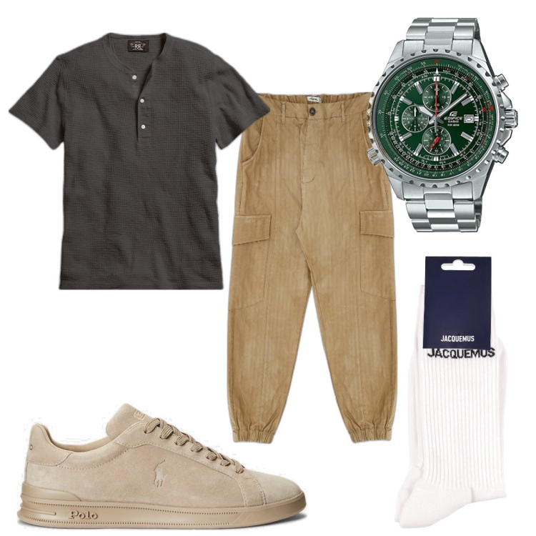Outfit uomo - Total look #1671300. Stile Trendy per Sport. Abbinamento con pantaloni, t-shirt, sneakers, orologi, calzini.