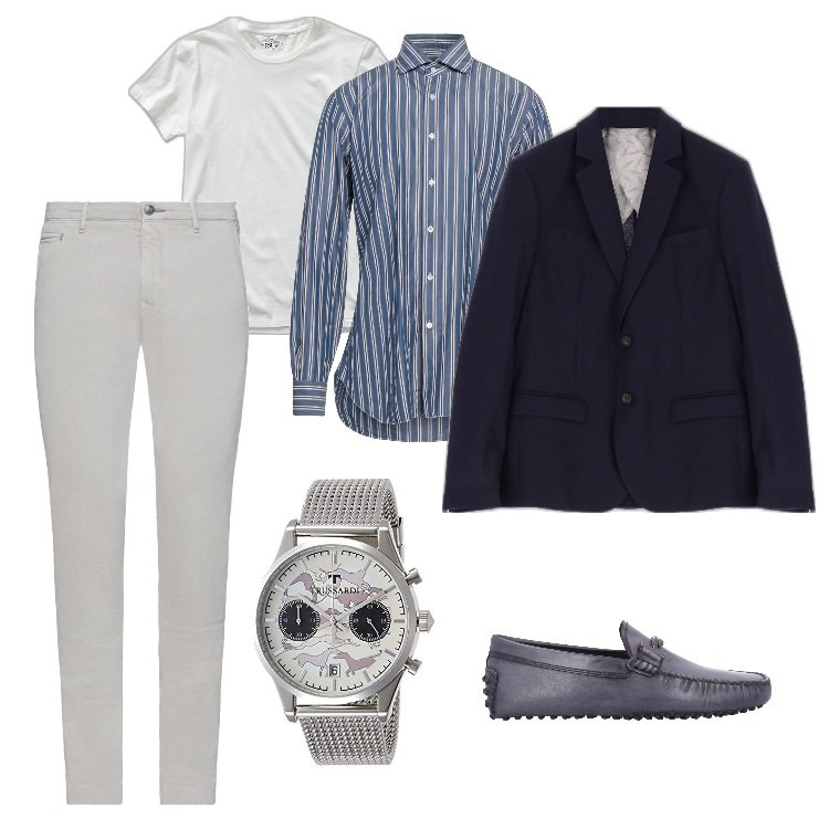 Outfit uomo - Lino e Cotone. Stile Casual per Ufficio. Abbinamento con pantaloni, camicie, scarpe stringate, giacche, t-shirt, orologi.
