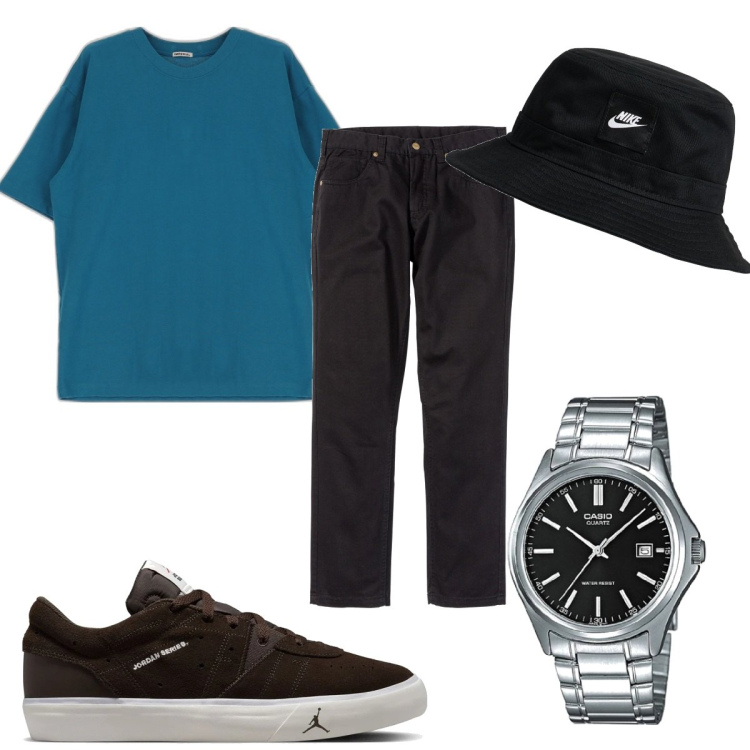 Outfit uomo - Total look #1672751. Stile Casual per Tutti i giorni. Abbinamento con pantaloni, t-shirt, cappelli, sneakers, orologi.