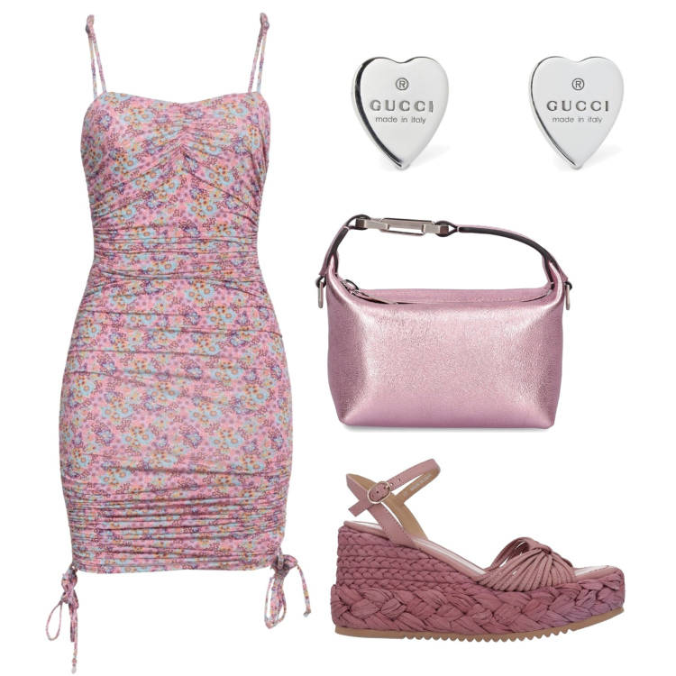 Outfit donna - Estate al bacio. Stile Romantica per Mare. Abbinamento con espadrillas, vestiti corti, orecchini, borse a mano.