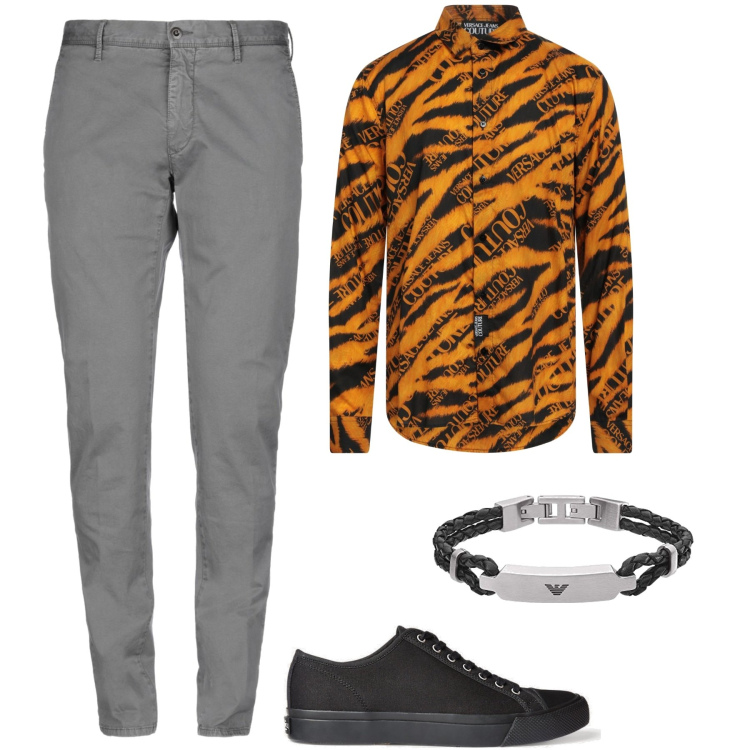 Outfit uomo - Il bracciale per un amico. Stile Trendy per Tutti i giorni. Abbinamento con pantaloni, camicie, sneakers, braccialetti.