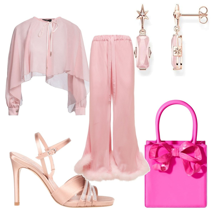 Outfit donna - Total look #1675215. Stile 70s per Tutti i giorni. Abbinamento con sandali col tacco, camicie, pantaloni, orecchini, borse a mano.