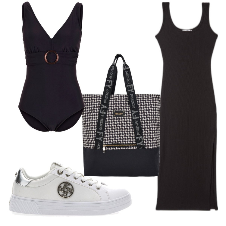 Outfit donna - Total look #1675796. Stile Basic per Mare. Abbinamento con costumi interi, vestiti, borse tote, sneakers.