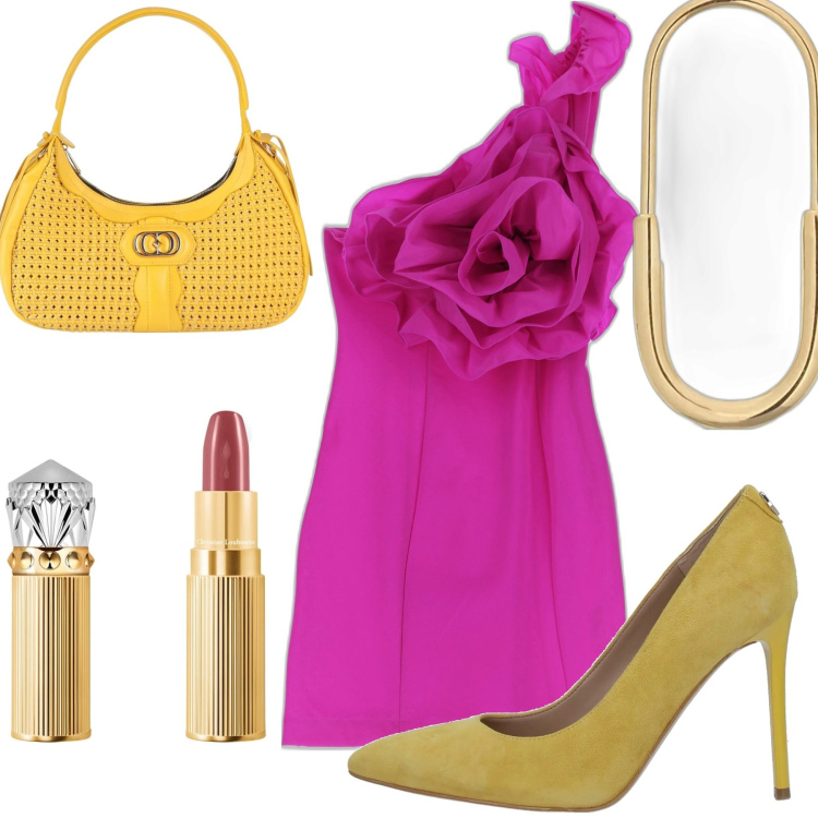 Outfit donna - Come la Carrie. Stile Sexy per Serata fuori. Abbinamento con décolleté, borse a mano, vestiti corti, orecchini, rossetti.