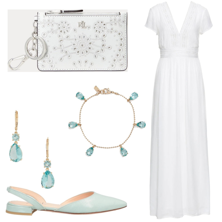 Outfit donna - Total look #1679096. Stile Romantica per Serata fuori. Abbinamento con vestiti lunghi, ballerine, portafogli, orecchini, braccialetti.