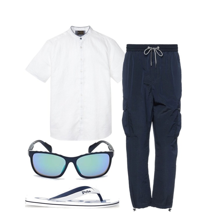 Outfit uomo - Ghost outfitter - luglio. Stile Casual per Tutti i giorni. Abbinamento con camicie a manica corta, pantaloni, sandali, occhiali da sole.
