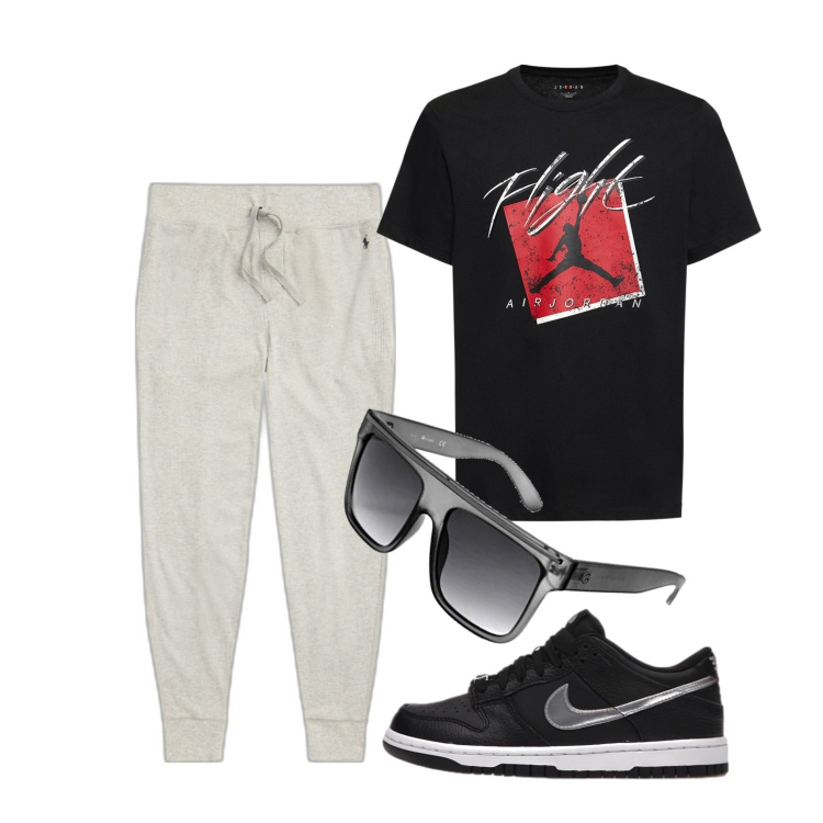 Outfit uomo - Ghost outfitter - luglio. Stile Casual per Tutti i giorni. Abbinamento con sneakers, pantaloni, t-shirt, occhiali da sole.
