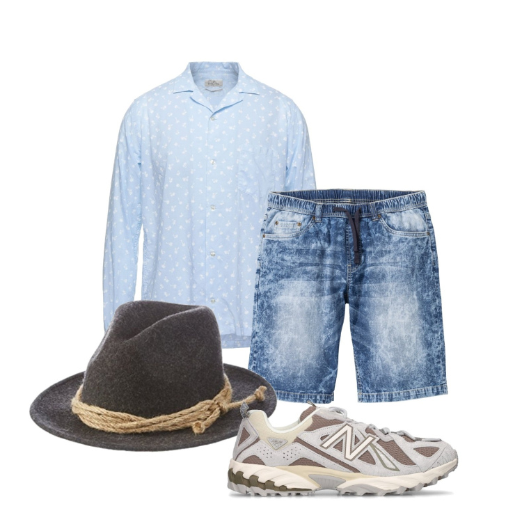 Outfit uomo - Ghost outfitter - luglio. Stile Trendy per Tutti i giorni. Abbinamento con bermuda, camicie, cappelli, sneakers.