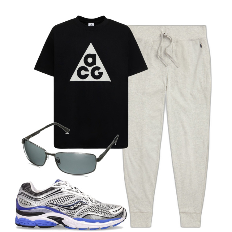 Outfit uomo - In città. Stile Casual per Tutti i giorni. Abbinamento con pantaloni, occhiali da sole, t-shirt, sneakers.