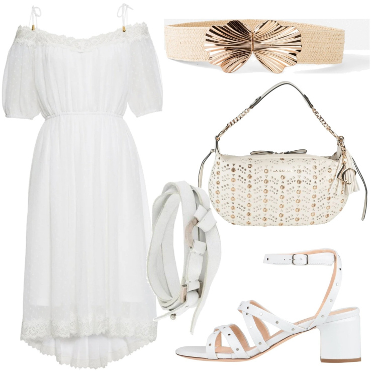 Outfit donna - Total look #1680037. Stile Boho per Tutti i giorni. Abbinamento con vestiti, cinture, sandali in pelle, borse a spalla, braccialetti.