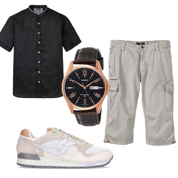 Outfit uomo - Total look #1681150. Stile Casual per Tutti i giorni. Abbinamento con bermuda, camicie a manica corta, sneakers, orologi.