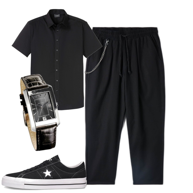 Outfit uomo - Total look #1681473. Stile Casual per Tutti i giorni. Abbinamento con camicie a manica corta, pantaloni, orologi, sneakers.