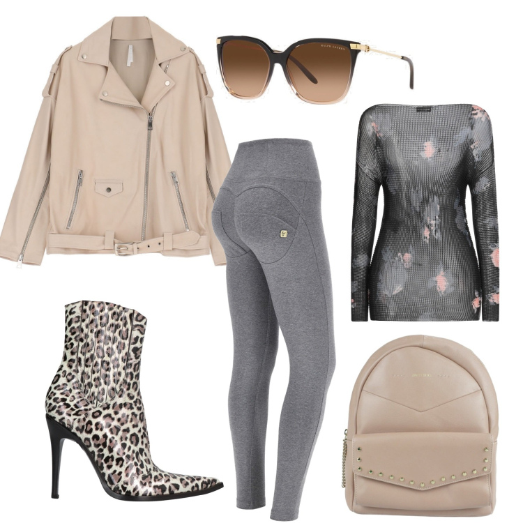 Outfit donna - Curvy bikers d\'estate. Stile Rock per Sport. Abbinamento con bluse, stivaletti, zaini, giacche, pantaloni skinny, occhiali da sole.