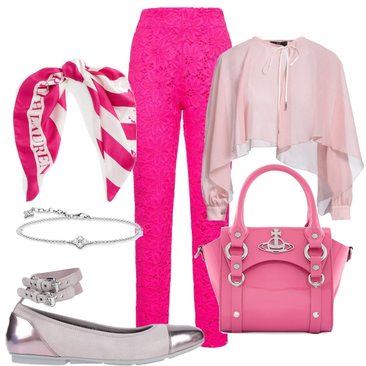 Outfit donna - Foulard in testa. Stile Casual chic per Serata fuori. look ideale per Tall. Abbinamento con camicie, ballerine, foulard, pantaloni, borse a mano, braccialetti.