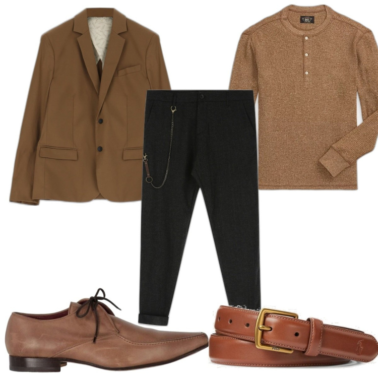 Outfit uomo - Total look #1684087. Stile Casual per Tutti i giorni. Abbinamento con scarpe stringate, giacche, pantaloni, cinture, t-shirt.