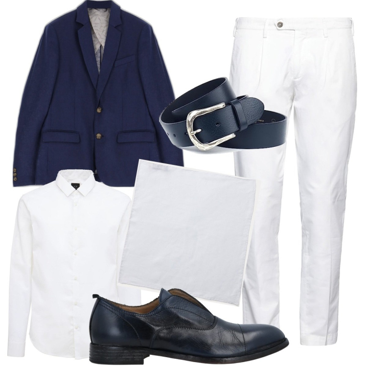 Outfit uomo - Sposo in spiaggia. Stile Business/Elegante Abbinamento con scarpe stringate, pantaloni, giacche, cravatte, camicie, cinture.