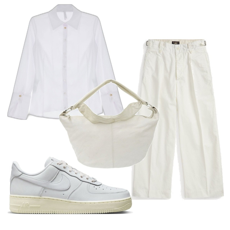 Outfit donna - Total look #1687016. Stile Basic per Tutti i giorni. Abbinamento con borse a spalla, camicie, pantaloni, sneakers.