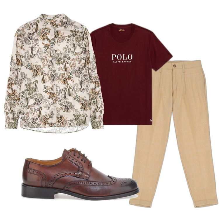 Outfit uomo - Total look #1687661. Stile Trendy per Tutti i giorni. Abbinamento con camicie, pantaloni, t-shirt, scarpe stringate.
