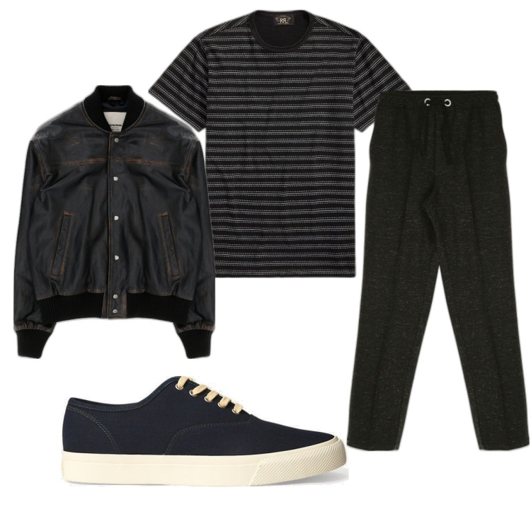 Outfit uomo - Total look #1688417. Stile Trendy per Tutti i giorni. Abbinamento con pantaloni, giacche, t-shirt, sneakers.