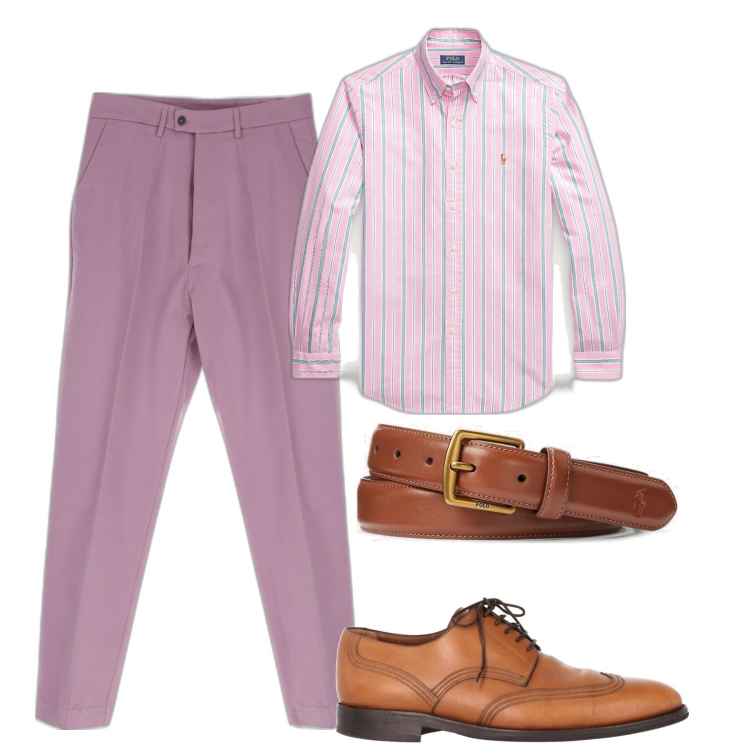 Outfit uomo - Elegante e trendy. Stile Business/Elegante per Tutti i giorni. Abbinamento con scarpe stringate, pantaloni, cinture, camicie.