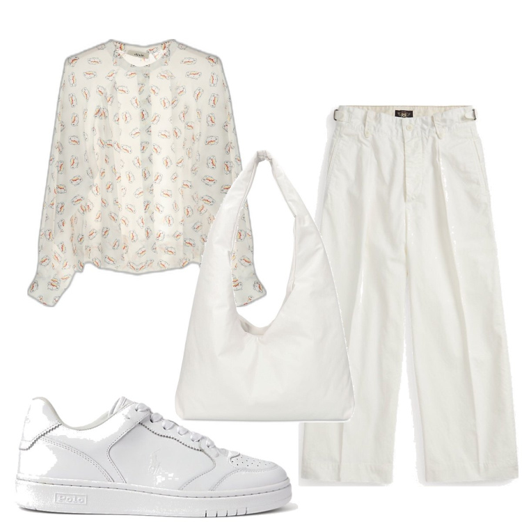 Outfit donna - Total look #1689982. Stile Basic per Tutti i giorni. Abbinamento con camicie, pantaloni, sneakers, borse a spalla.