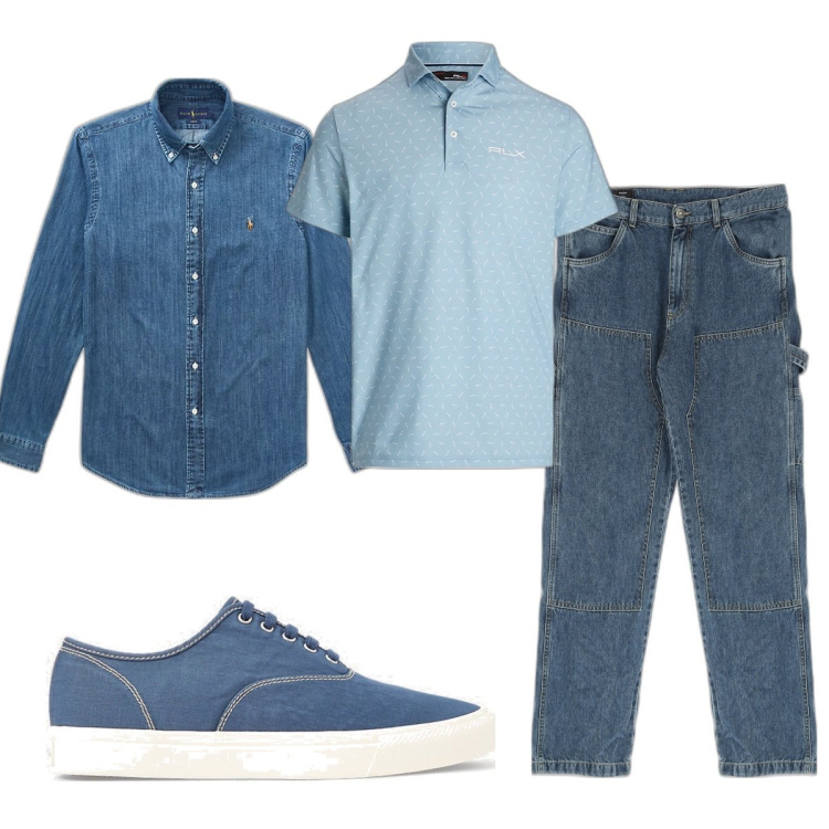 Outfit uomo - Total look #1691632. Stile Trendy per Tutti i giorni. Abbinamento con pantaloni, camicie, polo, sneakers.
