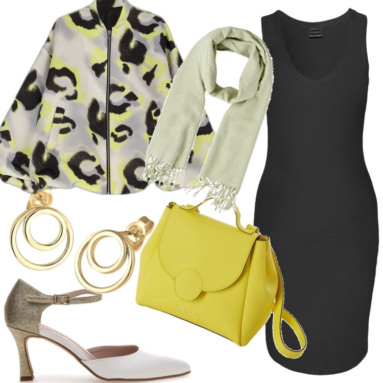 Outfit donna - Total look #1691924. Stile Chic per Serata fuori. Abbinamento con vestiti, giacche, orecchini, sciarpe, décolleté, borse a spalla.