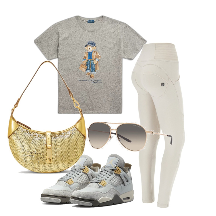 Outfit donna - Ghost outfitter - agosto. Stile Sporty chic per Tutti i giorni. Abbinamento con sneakers, t-shirt, occhiali da sole, borse a spalla, pantaloni skinny.