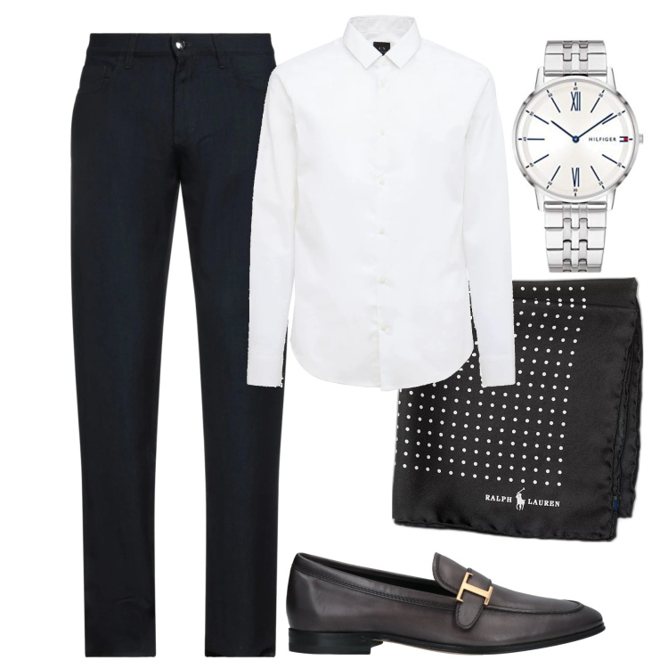 Outfit uomo - Elegante. Stile Business/Elegante per Cerimonia. Abbinamento con pantaloni, scarpe stringate, giacche, orologi analogici, camicie.