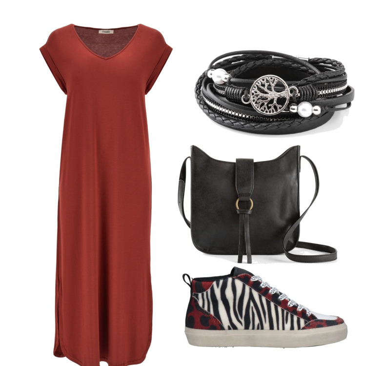 Outfit donna - Simple...the best.... Stile Basic per Tutti i giorni. Abbinamento con borse a tracolla, braccialetti, sneakers, vestiti midi/longuette.