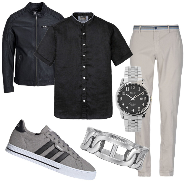 Outfit uomo - Ma quanto sono bello. Stile Trendy per Tutti i giorni. Abbinamento con camicie a manica corta, pantaloni, sneakers, cappotti, orologi, anelli.