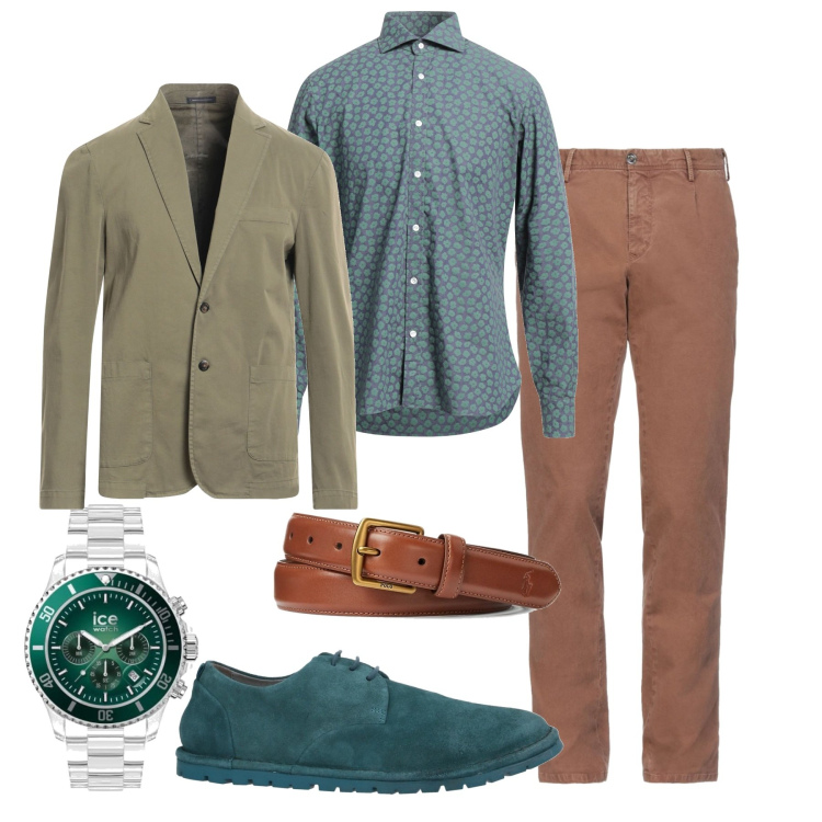 Outfit uomo - Preciso ed elegante. Stile Business/Elegante per Serata speciale. Abbinamento con giacche, camicie, scarpe stringate, pantaloni, cinture, orologi.