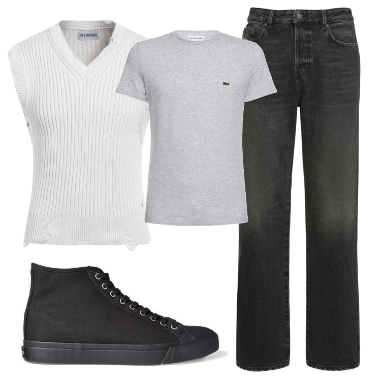 Outfit uomo - Giangi. Stile Casual per Tutti i giorni. Abbinamento con pullovers, sneakers, jeans, t-shirt.