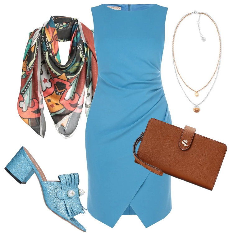 Outfit donna - L’abito carta da zucchero. Stile Bon Ton per Serata fuori. Abbinamento con sandali gioiello, sciarpe, vestiti asimmetrici, pochette, collane.