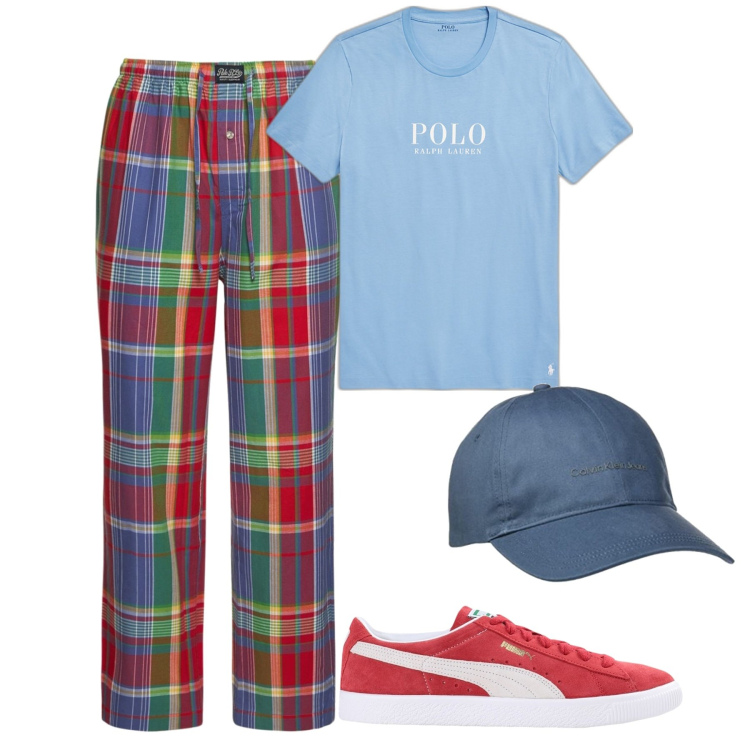 Outfit uomo - Lauren. Stile Casual per Tutti i giorni. Abbinamento con sneakers, t-shirt, cappelli, pantaloni.