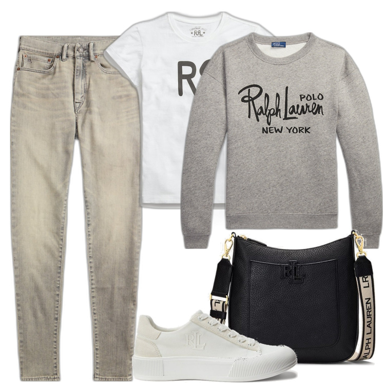 Outfit donna - Il casual secondo Lauren. Stile Casual per Tutti i giorni. Abbinamento con t-shirt, sneakers, borse a tracolla, felpe, jeans skinny.