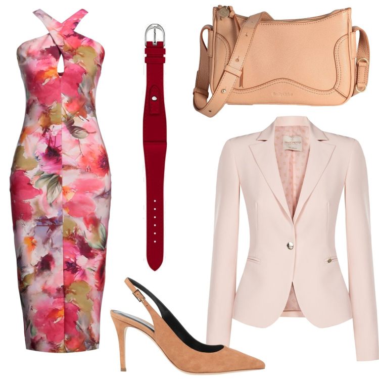 Outfit donna - In ufficio a Settembre. Stile Chic per Ufficio. Abbinamento con vestiti midi/longuette, borse a tracolla, décolleté, cappotti, orologi.