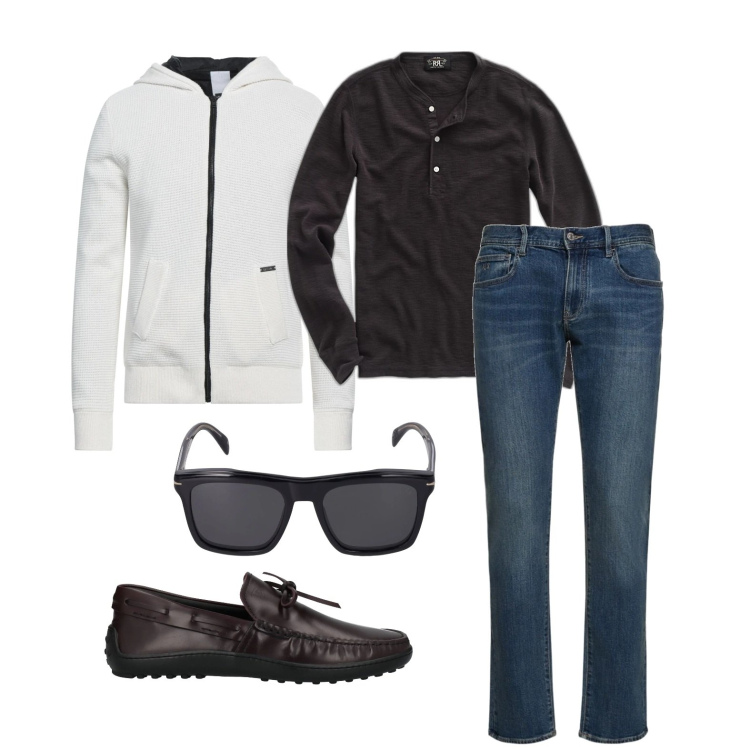 Outfit uomo - Ghost outfitter - agosto. Stile Casual per Serata speciale. Abbinamento con giacche, scarpe stringate, t-shirt, occhiali da sole, jeans slim fit.