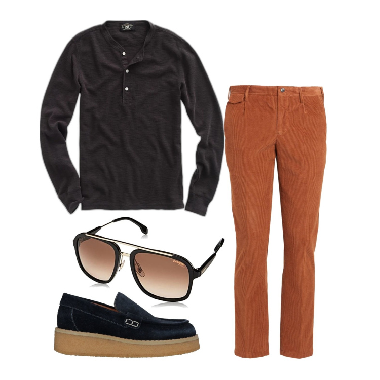 Outfit uomo - Ghost outfitter - agosto. Stile Business/Elegante per Serata speciale. Abbinamento con pantaloni, scarpe stringate, t-shirt, occhiali da sole.