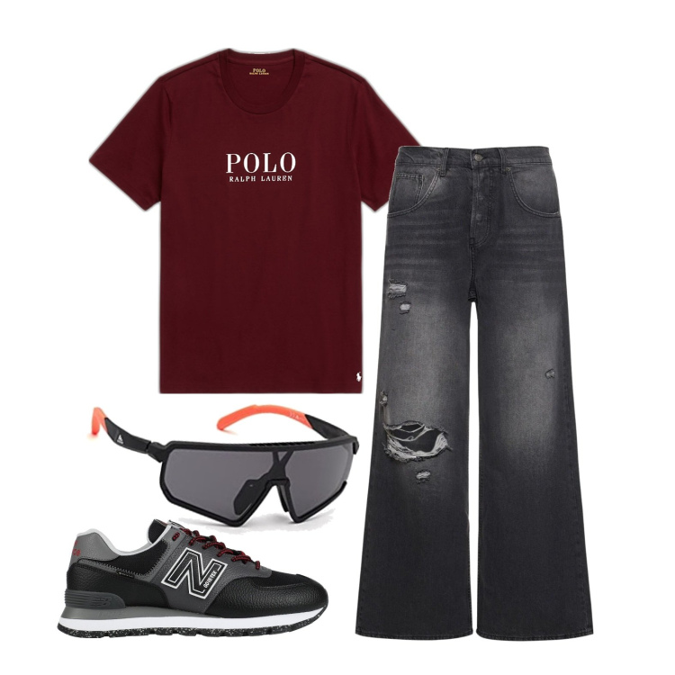 Outfit uomo - Ghost outfitter - agosto. Stile Casual per Tutti i giorni. Abbinamento con sneakers, t-shirt, jeans, occhiali da sole.