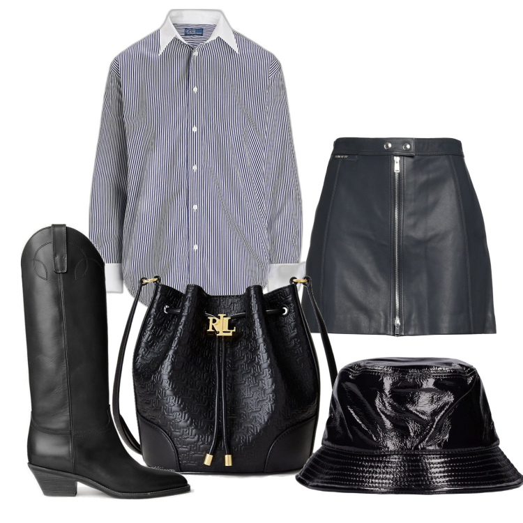 Outfit donna - Ghost outfitter - agosto. Stile Preppy per Tutti i giorni. Abbinamento con minigonne, camicie, stivali, borse a secchiello, cappelli.