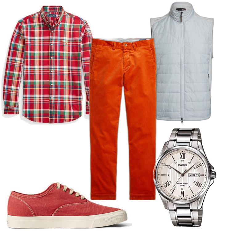 Outfit uomo - Total look #1704890. Stile Casual per Tutti i giorni. Abbinamento con sneakers, piumini, pantaloni, camicie, orologi.