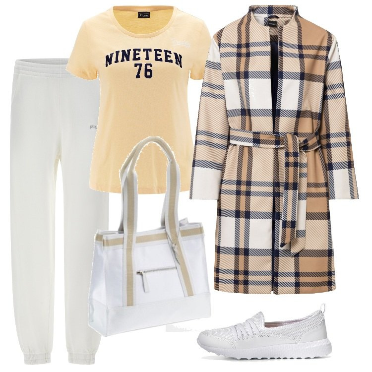 Outfit donna - Total look #1705439. Stile Trendy per Tutti i giorni. Abbinamento con sneakers, cappotti, pantaloni, t-shirt, borse sportive.