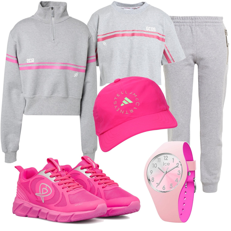 Outfit donna - Pink Is good!. Stile Sporty chic per Sport. Abbinamento con t-shirt, felpe, pantaloni, scarpe sportive, orologi, cappelli.