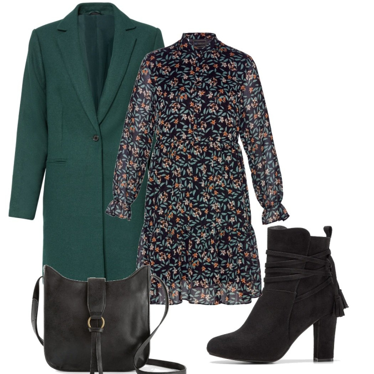 Outfit donna - Sempre pronta. Stile Bon Ton per Serata fuori. Abbinamento con borse a tracolla, vestiti, cappotti, stivaletti.