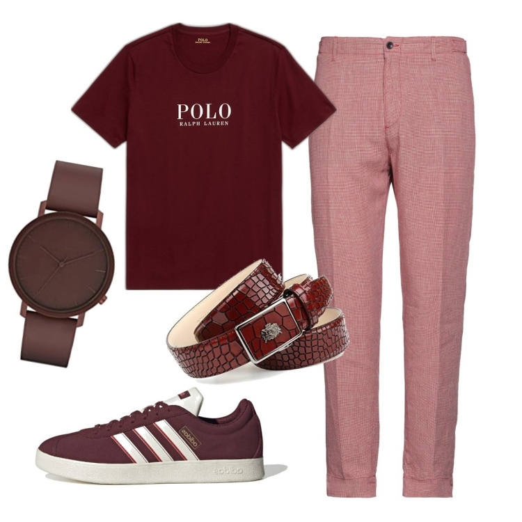 Outfit uomo - Casual ma non troppo. Stile Casual per Ufficio. Abbinamento con pantaloni, t-shirt, sneakers, cinture, orologi.